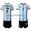 Original Trikotsatz Argentinien Rodrigo de Paul 7 Heimtrikot WM 2022 Für Kinder